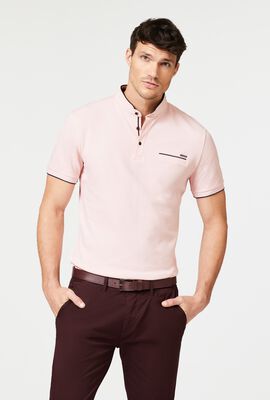 Pink Organic Cotton Mens Polo Shirt